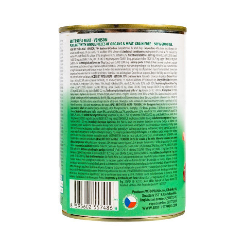 Корм вологий Brit Care Pate and Meat для дорослих собак з олениною 400 г