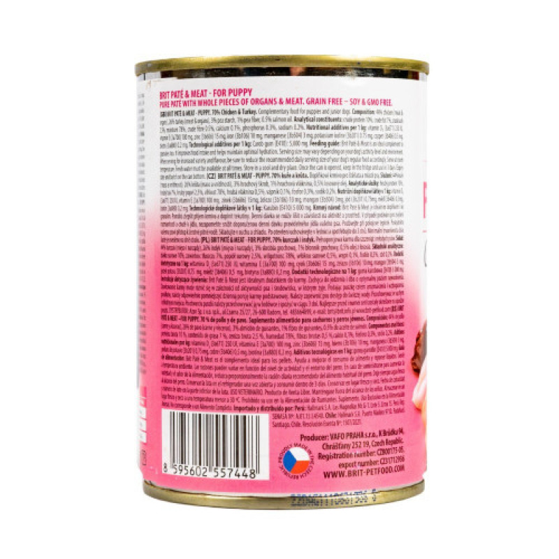 Корм вологий Brit Care Pate and Meat для цуценят з куркою та індичкою 400 г