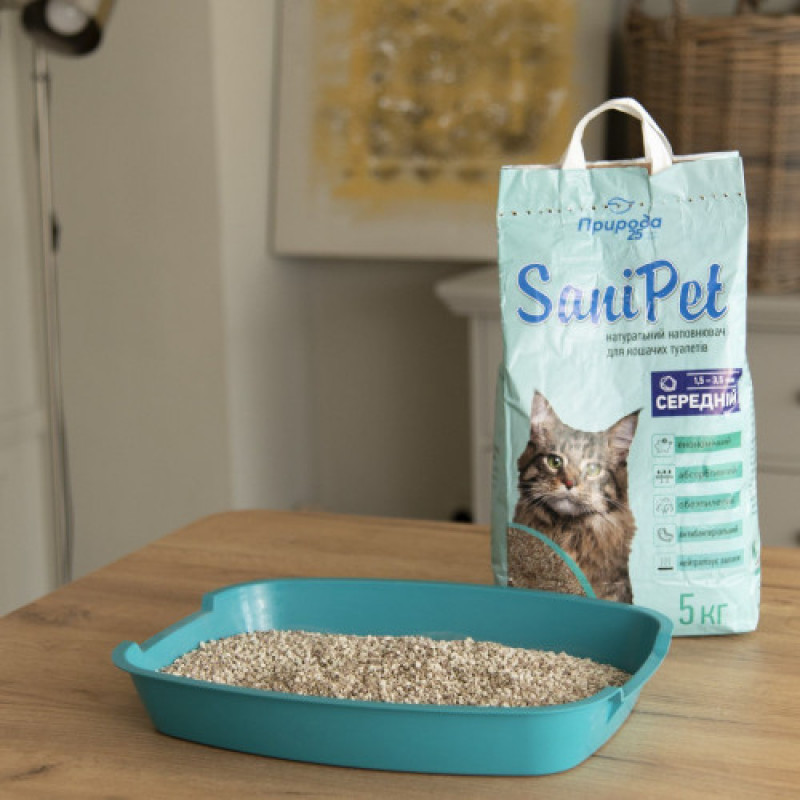 Наповнювач Природа Sani Pet для котячого туалету бентонітовий середня гранула 5 кг