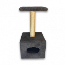 Дряпка Природа Д1 для котів з будкою капучино 32x32x65 см