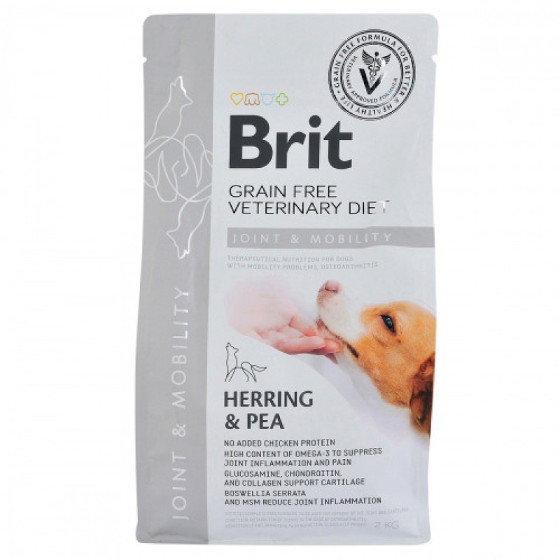 Корм сухий Brit Grain Free VetDiet Dog Mobility для собак для здоров_я суглобів з оселедцем лососем горохом та гречкою 2 кг