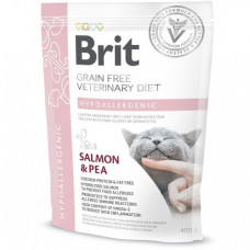 Корм сухий Brit Grain Free VetDiet Cat Hypoallergenic для котів з харчовою алергією та непереносимістю з лососем та горохом 400 г