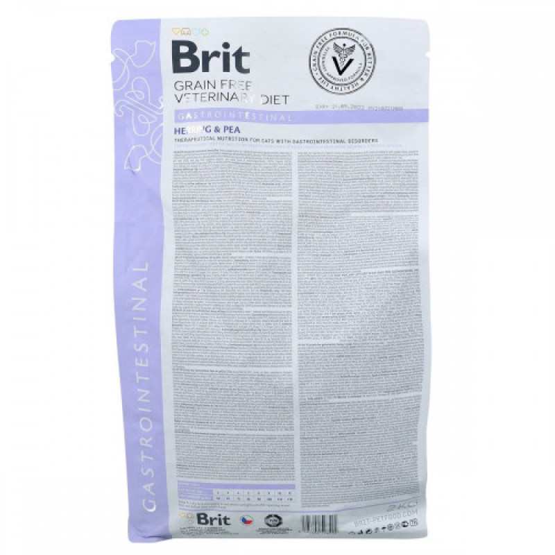 Корм сухий Brit Grain Free VetDiet Cat Gastrointestinal для котів при порушенні травлення з оселедцем лососем яйцем та горохом 2 кг