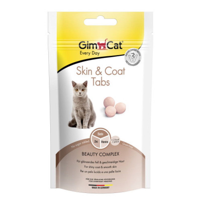 Вітаміни GimCat Every Day Skin and Coat таблетки для котів для покращення стану шерсті 40 г