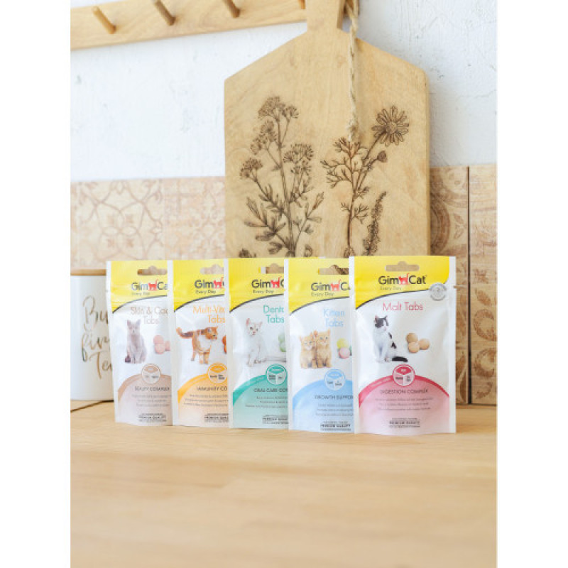 Вітаміни GimCat Every Day Skin and Coat таблетки для котів для покращення стану шерсті 40 г