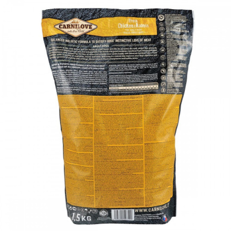 Корм сухий Carnilove Fresh Chicken and Rabbit for Adult dogs для дорослих собак усіх порід з куркою та кроликом 1,5 кг