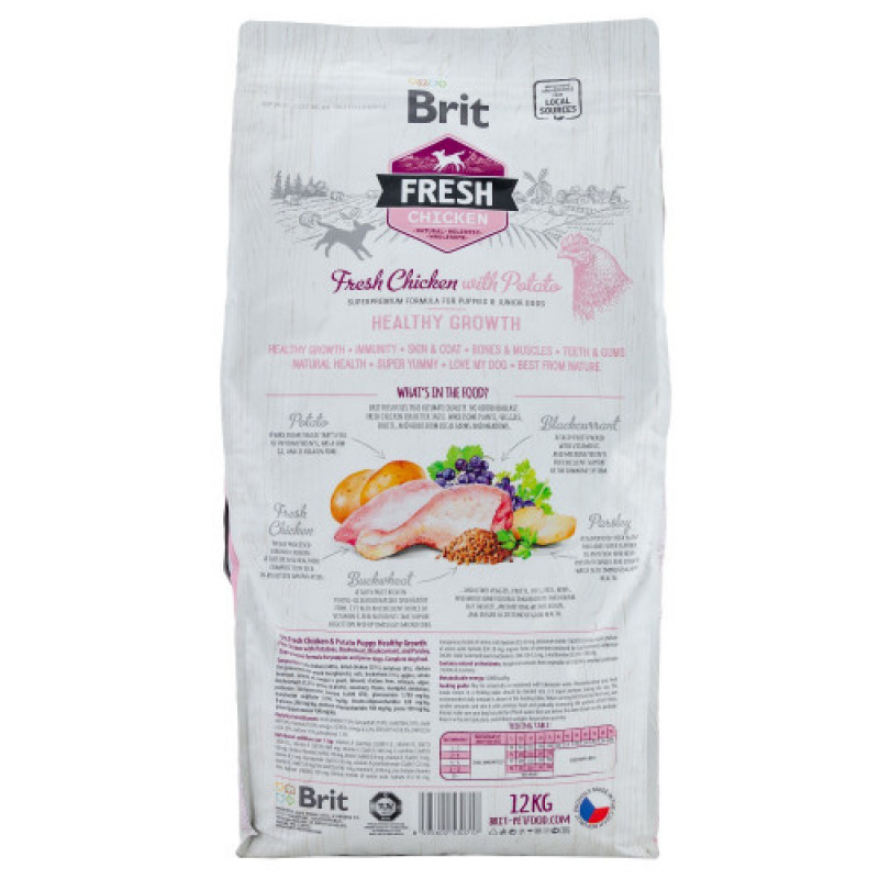 Корм сухий Brit Fresh Chicken/Potato Puppy для цуценят та молодих собак всіх порід з куркою та картоплею 12 кг