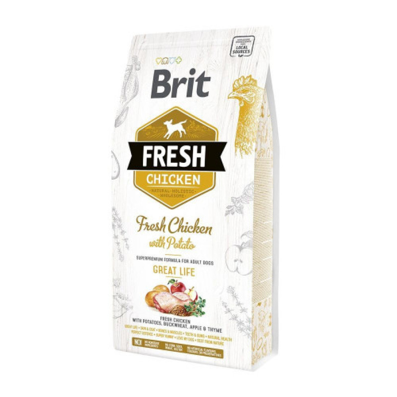 Корм сухий Brit Fresh Chicken/Potato Adult для дорослих собак всіх порід з куркою та картоплею 2,5 кг