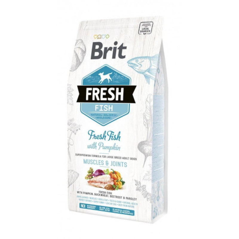 Корм сухий Brit Fresh Fish/Pumpkin Adult Large для дорослих собак великих порід для м язів та суглобів з рибою та гарбузом 2,5 кг