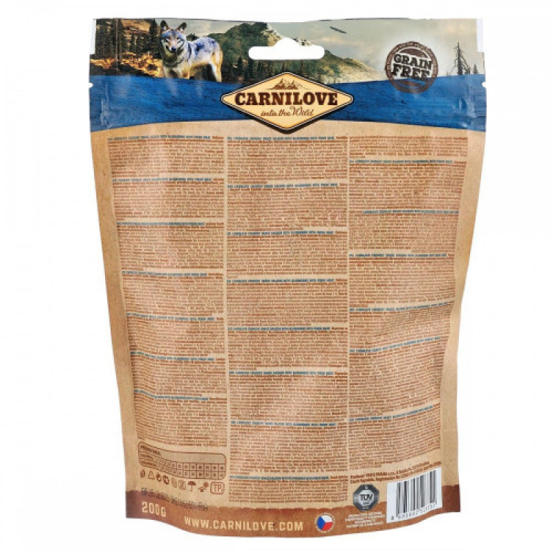 Ласощі Carnilove Dog Crunchy Snack Salmon with Blueberries для собак для покращення роботи мозку з лососем та чорницею 200 г