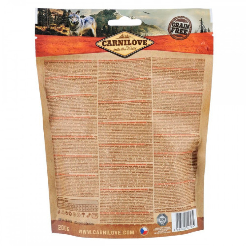 Ласощі Carnilove Dog Crunchy Snack Ostrich with Blackberries для собак для здоров я серця зі страусом та ожиною 200 г