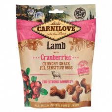 Ласощі Carnilove Dog Crunchy Snack Lamb with Cranberries для собак для міцного імунітету з ягнятиною та журавлиною 200 г