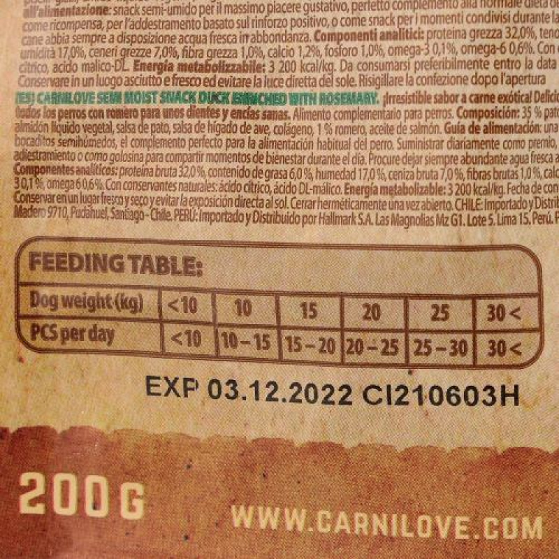 Ласощі Carnilove Dog Semi Moist для собак, качка та розмарин, 200 г