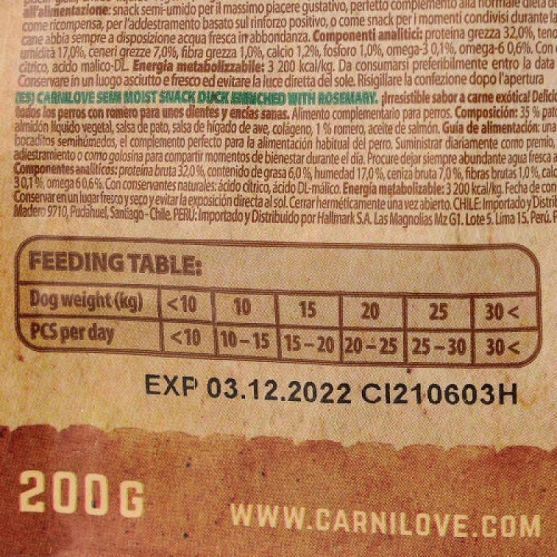 Ласощі Carnilove Dog Semi Moist Snack Duck with Rosemary для собак для здорових зубів і ясен з качкою та розмарином 200 г