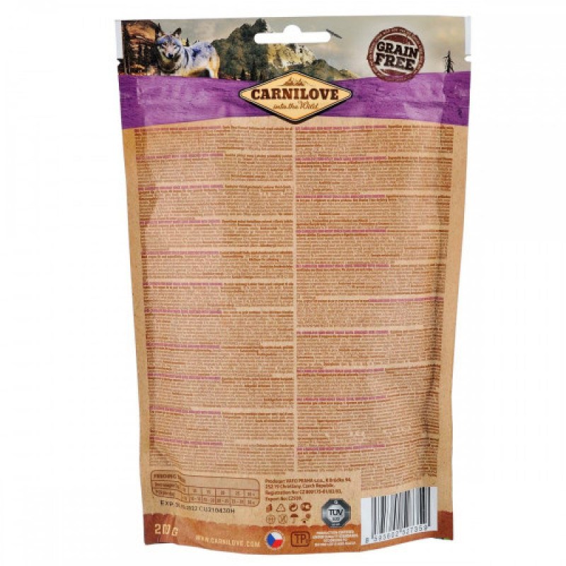 Ласощі Carnilove Dog Semi Moist Snack Quail with Oregano для собак для здорового травлення з перепелом та орегано 200 г