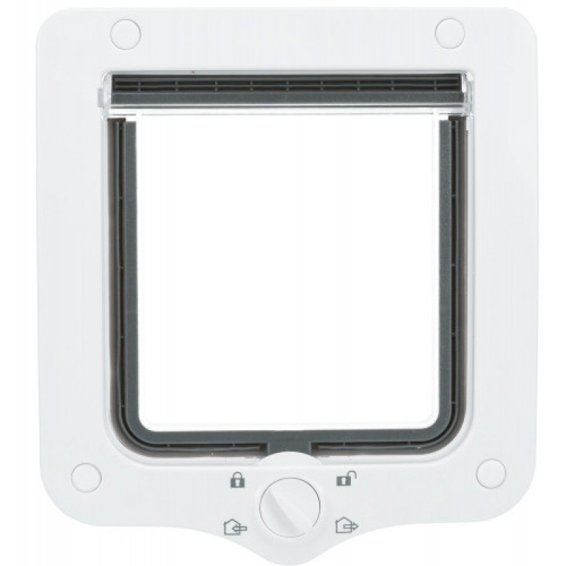 Двері Trixie для котів чотирьохсторонні з тунелем білі пластикові 20х22 см