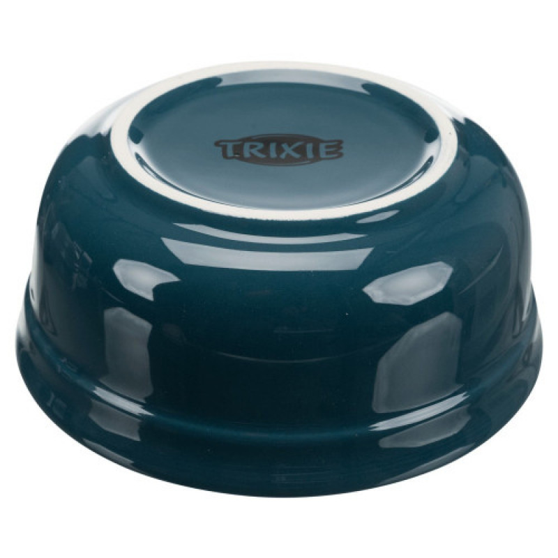 Миски Trixie для собак Eat on Feet подвійні з металевою підставкою морська хвиля керамічні 2x250 мл/13 см