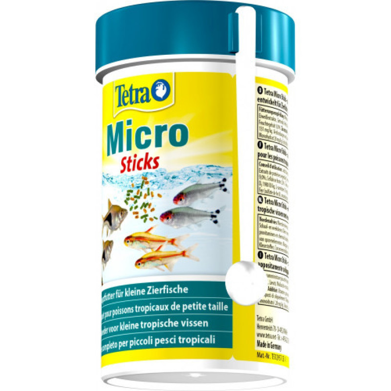 Корм сухий Tetra Micro Sticks для тропічних акваріумних рибок в паличках 100мл