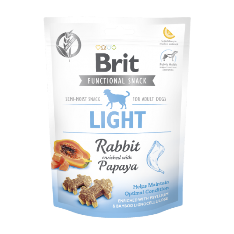 Ласощі Brit Care Functional Snack Light для собак для контролю ваги з кроликом та папаєю 150 г