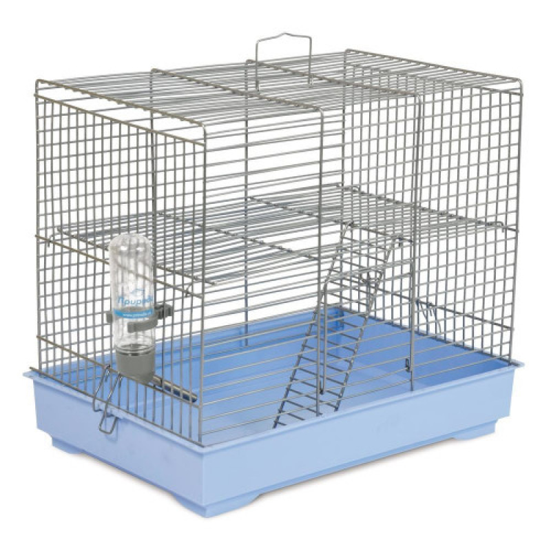 Клітка Природа Міккі для гризунів з драбиною хром/світло-блакитна 37x25x30 см