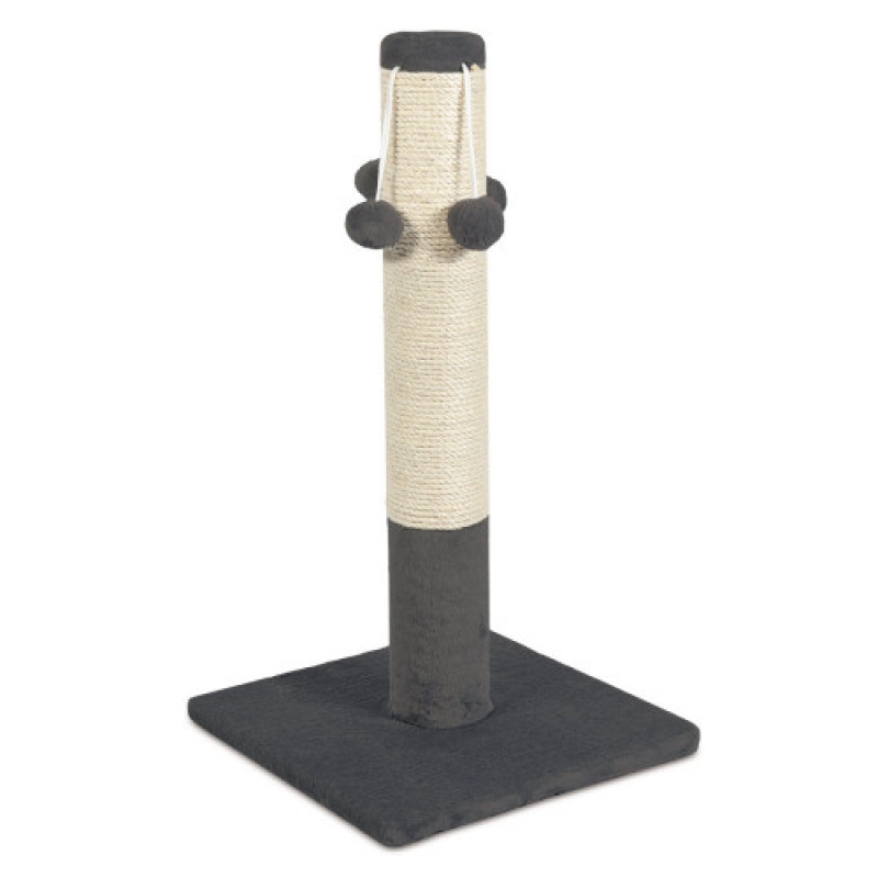 Кігтеточка Природа ДО4 для котів стовпчик з чотирма бубонами сірий 36х36х67 см