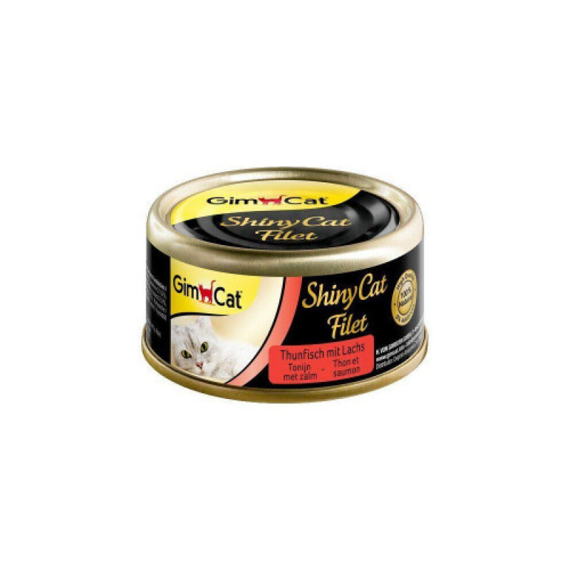 Корм вологий GimCat Shiny Cat Filet для котів з тунцем лососем та рисом 70 г