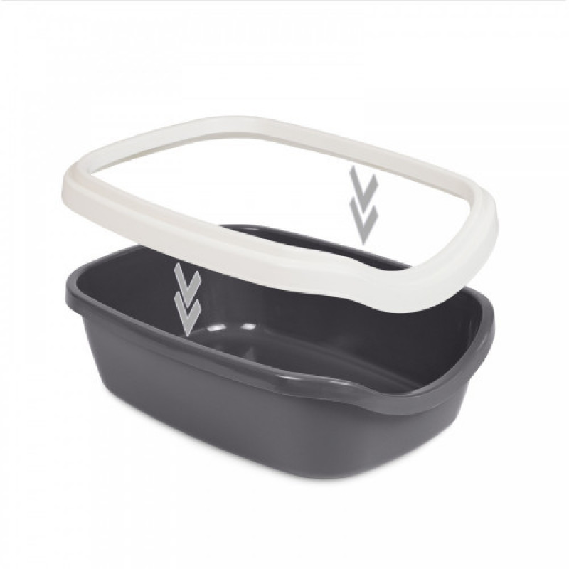 Туалет Природа Comfort M для котів сірий 41х30х13,5 см