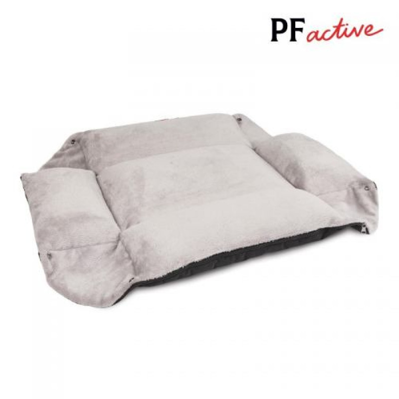 Лежак-трансформер Pet Fashion «Simon» для собак, 52х42х18 см, сірий/чорний