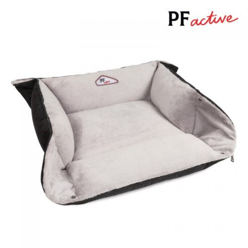 Лежак-трансформер Pet Fashion «Simon» для собак, 52х42х18 см, сірий/чорний