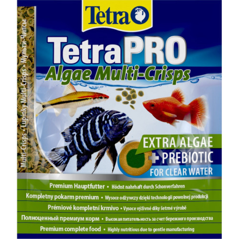 Корм сухий Tetra PRO Algae Multi-Crisps для травоїдних риб чипси з овочами 12 г