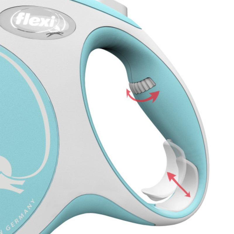 Повідець-рулетка Flexi для собак New Comfort стрічка блакитна розмір M 5 м/ 25 кг