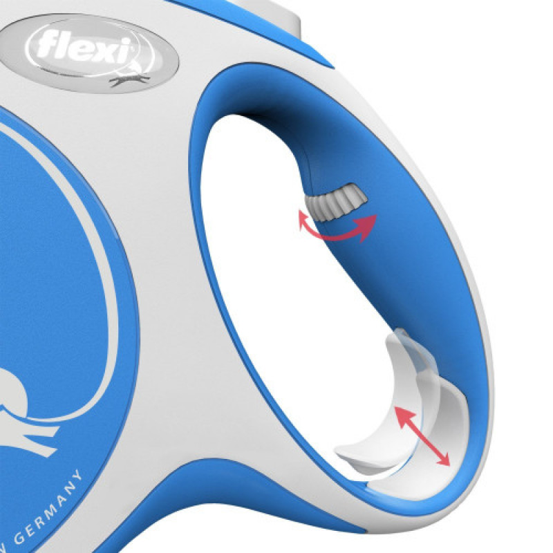 Повідець-рулетка Flexi для собак New Comfort стрічка синя розмір L 5 м/ 60 кг