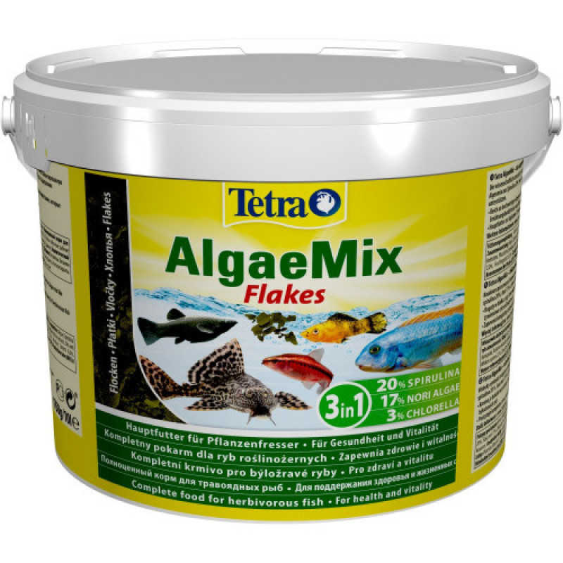 Корм Tetra Algae Mix для всіх видів травоїдних декоративних риб пластівці 10 л/1,75 кг