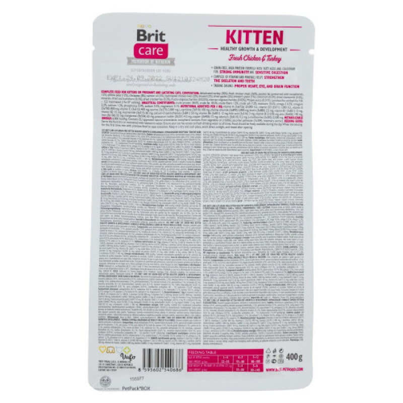 Корм сухий Brit Care Cat Grain Free Kitten Healthy Growth and Development для кошенят для здорового зростання та розвитку 400 г