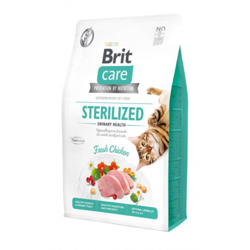 Корм сухой Brit Care Cat Grain Free Sterilized Urinary Health для стерилізованих котів для підтримання сечостатевої системи з куркою 2 кг