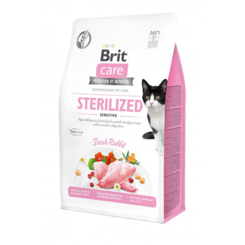 Корм сухий Brit Care Cat Grain Free Sterilized Sensitive для стерилізованих котів з чутливим травленням з кроликом 400 г