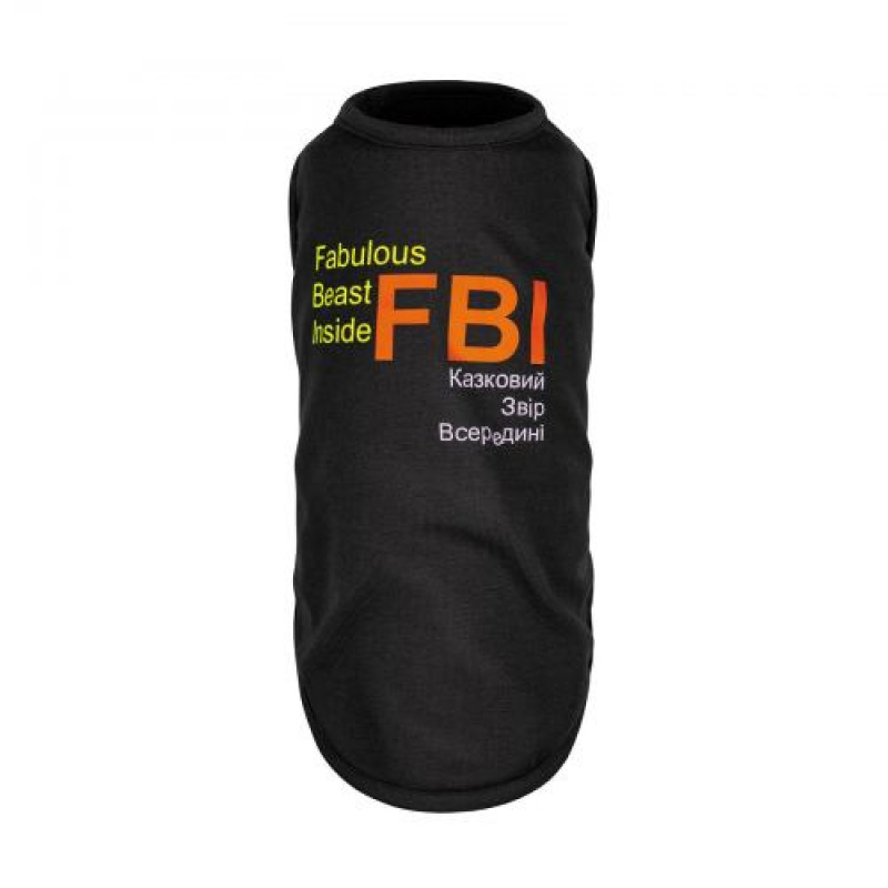 Борцівка Pet Fashion «FBI» для собак, розмір M2, чорна