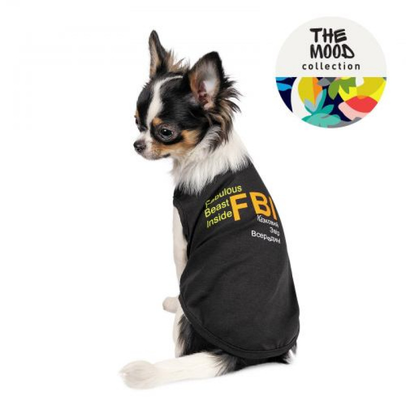 Борцівка Pet Fashion «FBI» для собак, розмір M2, чорна