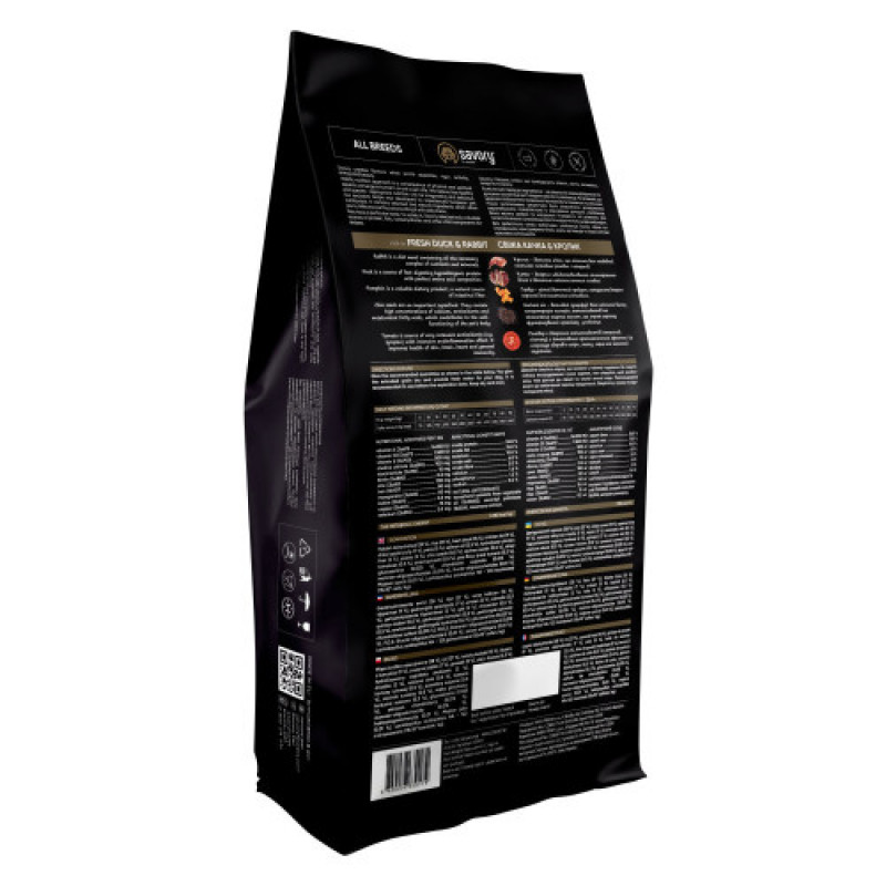Корм сухий Savory Adult All Breeds rich in Fresh Duck and Rabbit для собак усіх порід зі свіжою качкою та кроликом 12 кг
