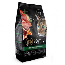 Корм сухий Savory Adult Cat Gourmand Fresh Turkey and Duck для дорослих котів зі свіжою індичкою і качкою 400 г