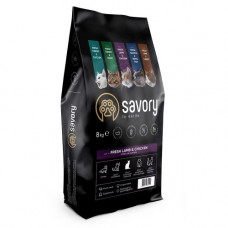 Корм сухий Savory Adult Cat Steril Fresh Lamb and Chicken для стерилізованих котів зі свіжим ягням і куркою 8 кг