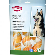 Ласощі Trixie Denta Fun Chicken Chewing Curls для собак Палички для чищення зубів сиром'ятна шкіра з куркою 15 см 110 г 3 шт