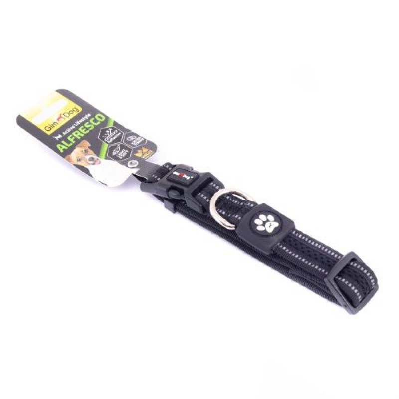 Нашийник GimDog Alfresco для собак, подвійний неопрен, чорний, 2,5х35-51 см
