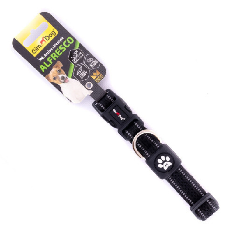 Нашийник GimDog для собак Alfresco подвійний чорний неопрен 35-51 см/25 мм