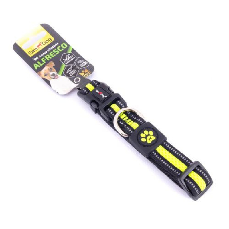 Нашийник GimDog Alfresco для собак, подвійний неопрен, жовтий, 2,5х35-51 см