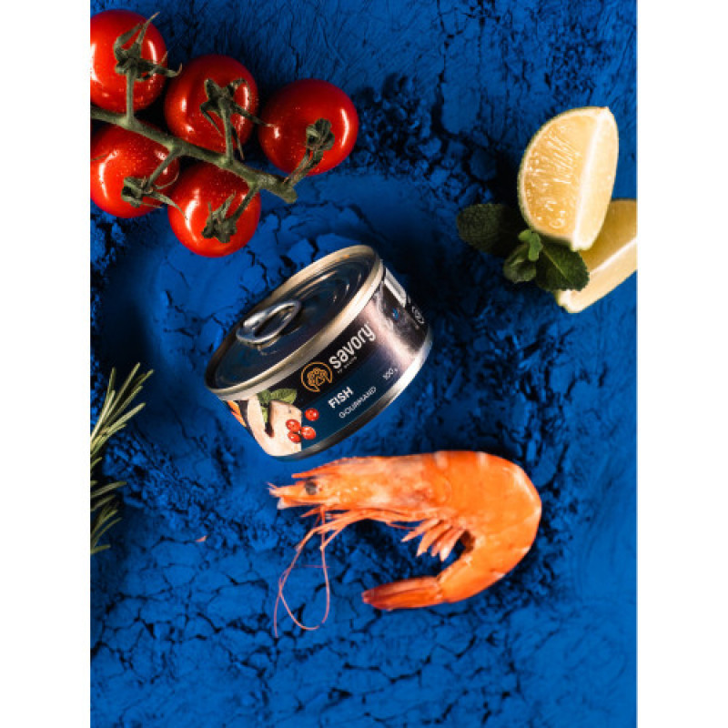 Корм вологий Savory Cat Can Adult Fish консерви для вибагливих котів з рибою 100 г