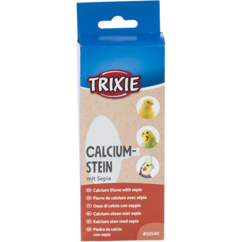 Кальцієвий камінь Trixieдля птахів усіх порід з сепією з тримачем 11см 40г