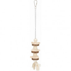 Іграшка Trixie для папуг підвісна на ланцюжку з мотузкою дерево 30 см
