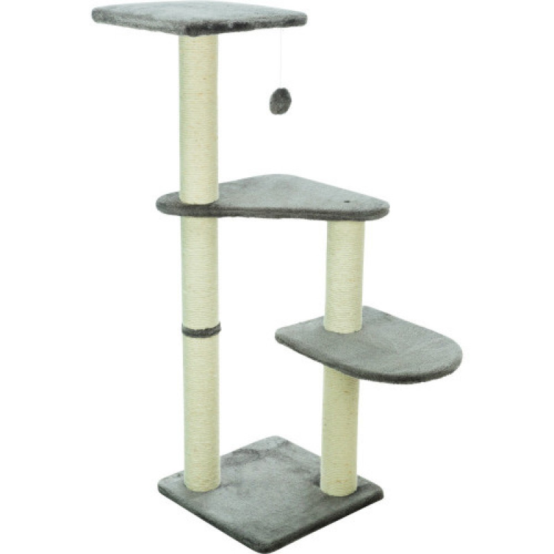 Дряпка-комплекс Trixie Altea для котів з іграшкою на мотузці сизаль/плюш сіра 40х40х117 см