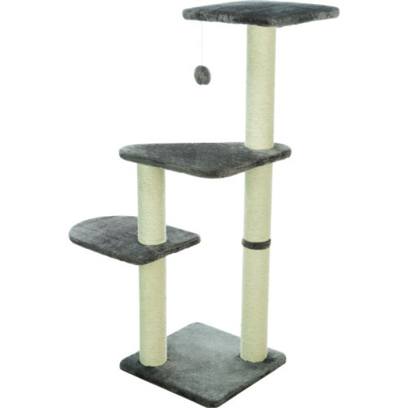 Дряпка-комплекс Trixie Altea для котів з іграшкою на мотузці сизаль/плюш сіра 40х40х117 см
